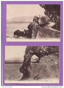 ALGERIE  - Route de BOUGIE à DJIDJELLI  - 3 CPA  Route et tunnel  des falaises, pont et Gorges Dar-el-Doued