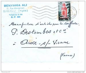 ALGERIE - MARCOPHILIE -BENYAHIA ALI DJIDJELLI   - CAD CONSTANTINE DJIDJELLI 1962 - VOIR SCAN