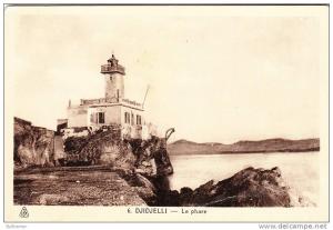 LIGHTHOUSES  - ALGERIA -  DJIDJELLI LIGHTHOUSE BLACK AND WHITE POSTCARD UNUSED