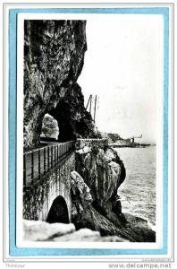 Route de la Corniche entre BOUGIE et DJIDJELLI  -  Le Pont des Grandes Falaises  - 1952 -  BELLE CARTE  PHOTO -