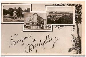 CPA DJIDJELLI. un bonjour de Djidjelli. 3 mini-photos.