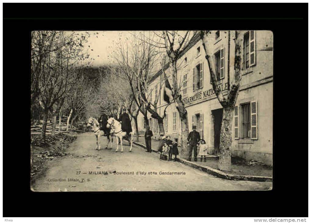 ALGERIE - MILIANA - 27 - Boulevard d'Isly et la gendarmerie