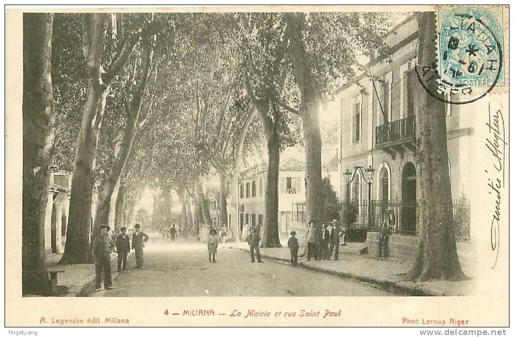 ALGERIE.MILIANA.LA MAIRIE ET RUE SAINT PAUL