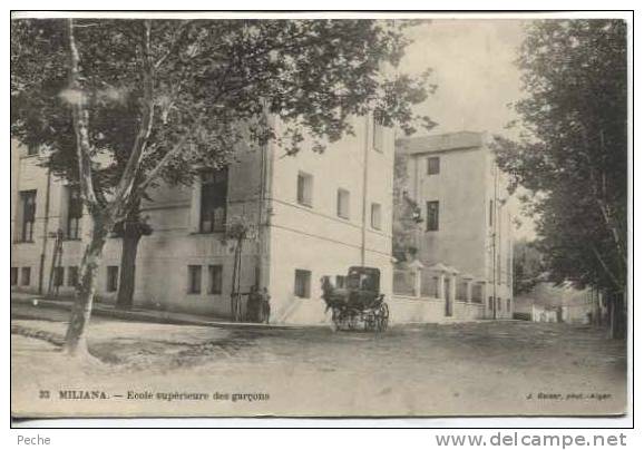 N°7407 -cpa Miliana -école supérieure des garçons-