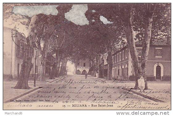 ALGERIE.MILIANA.RUE SAINT JEAN...etat voir scan papier collé haut