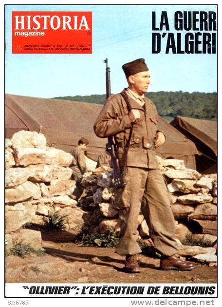 LA GUERRE D´ALGERIE N° 238 TBE Ollivier exécution de Bellounis , Yazid , Miliana retrouvée , jeunes moudjahidat