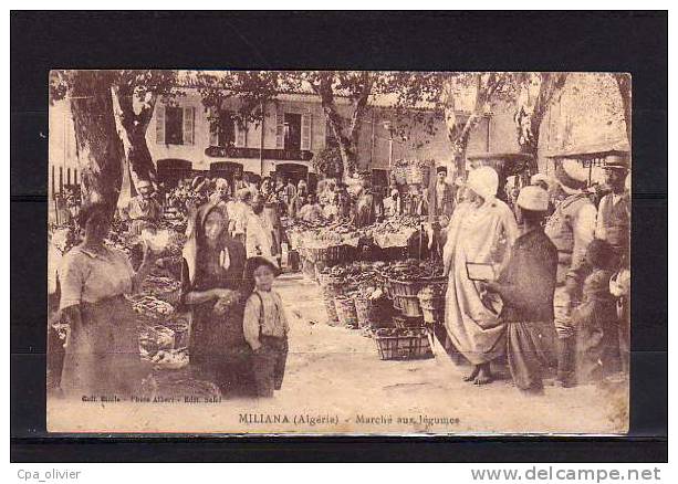 ALGERIE Miliana Marché aux Légumes, bien animée, ed Etoile, 1927