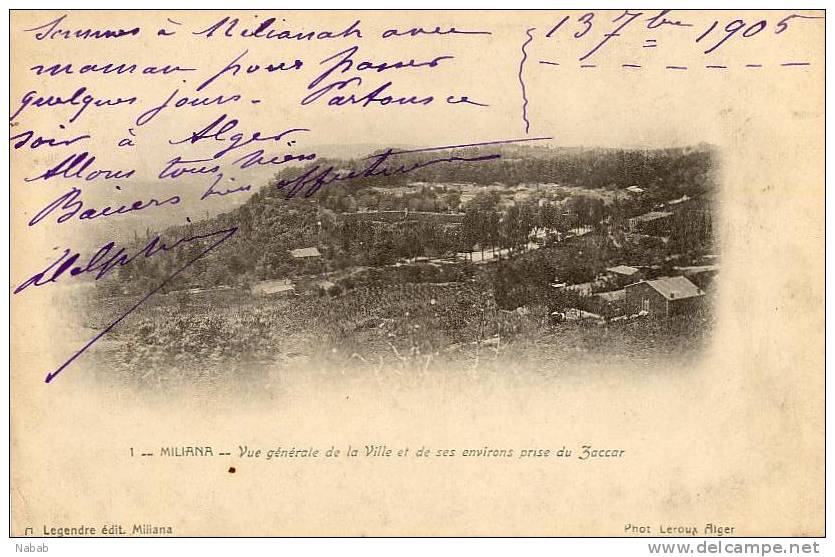 NK-DV 0097-Algérie-Miliana-Vue générale de la Ville et de ses environs prise du Zaccar-