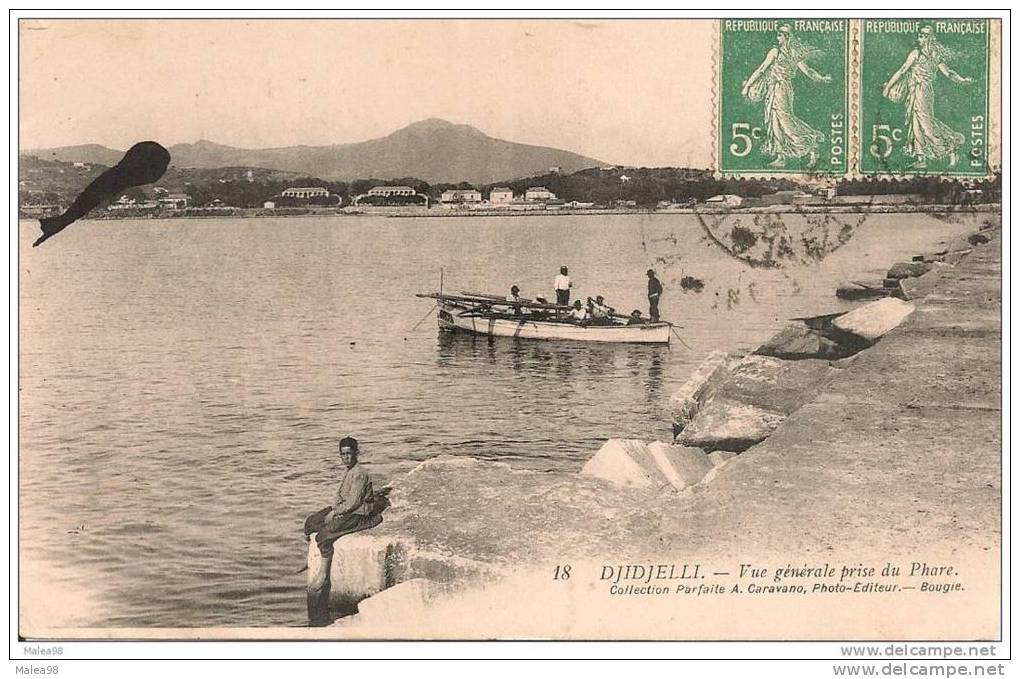 DJIDJELLI,,,,,,,,VUE GENERALE  prise du  PHARE ,,,,,,BELLE  ANIMATION,,,VOYAGE  1910,,,,