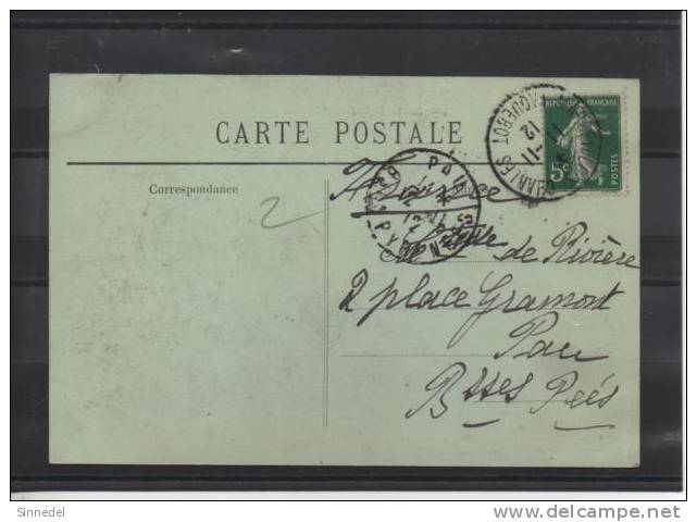 CARTE POSTAL 35 ROUTE DE BOUGIE A DJIDJELLI BAIE DAR EL OUED  5 C SEMEUSE CAHET PAQUEBOT  SAINT CHARLES LE 11/11/1912