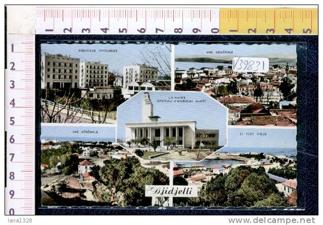 V39831 ALGERIA DJIDJELLI PORT NOUVEAUX IMMEUBLES BASILICA CHIESE PANORAMA EDIFICI ABITAZIONI CASE