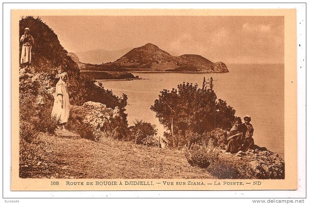 Route de BOUGIE à DJIDJELLI - Vue sur ZIAMA - La Pointe - Animée - 9 x 14 cm - ND 168 -