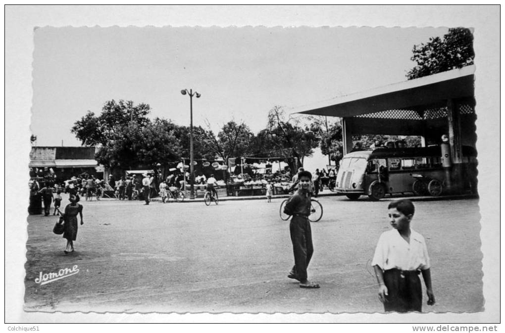 Afrique Algérie Djidjelli Gare des cars  CPSM animée , format CPA