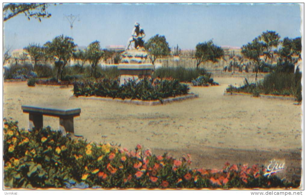 Algérie, Djidjelli, le square, Editions Photo-Africaine n°62, CP ayant circulé dans une enveloppe