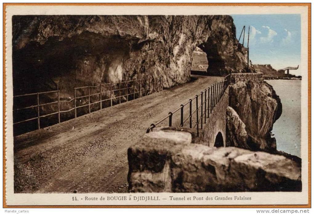 Algérie / Route de BOUGIE à DJIDJELLI - Tunnel et Pont des Grandes Falaises (années 30)