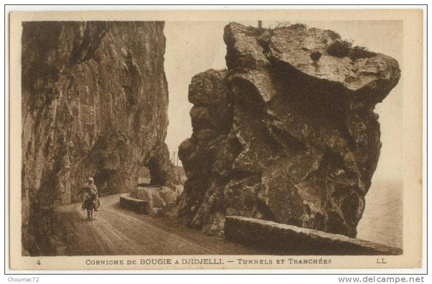 (Algérie) 005, Corniche de Bougie à Djidjelli, LL 4, Tunnels et Tranchées