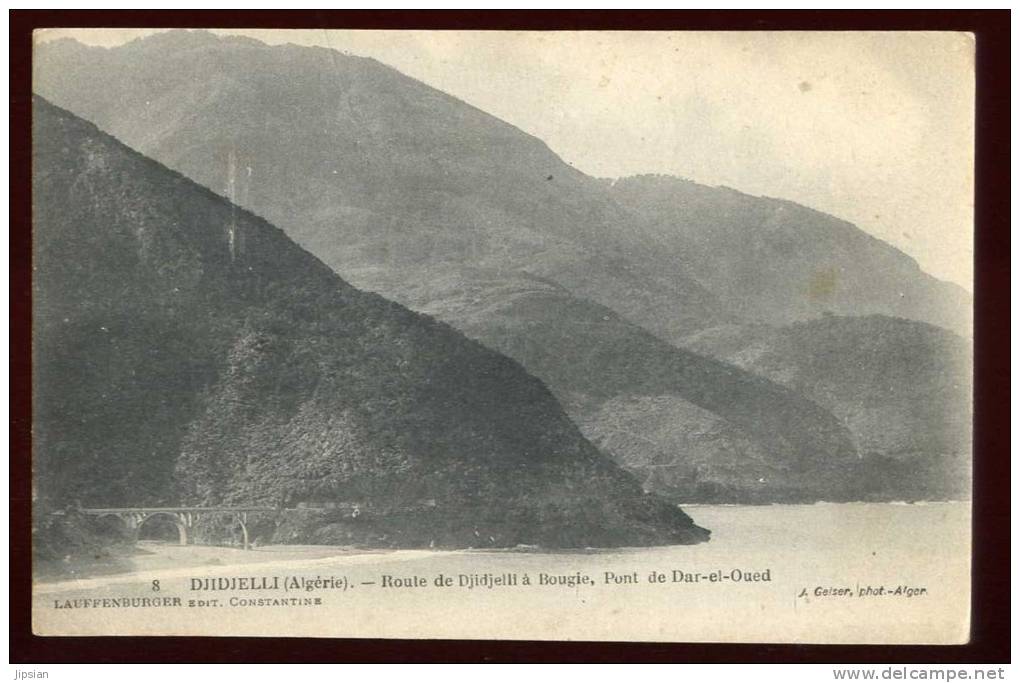 cpa Algérie Djidjelli route de Djidjelli à Bougie Pont de Dar El Oued  NW29