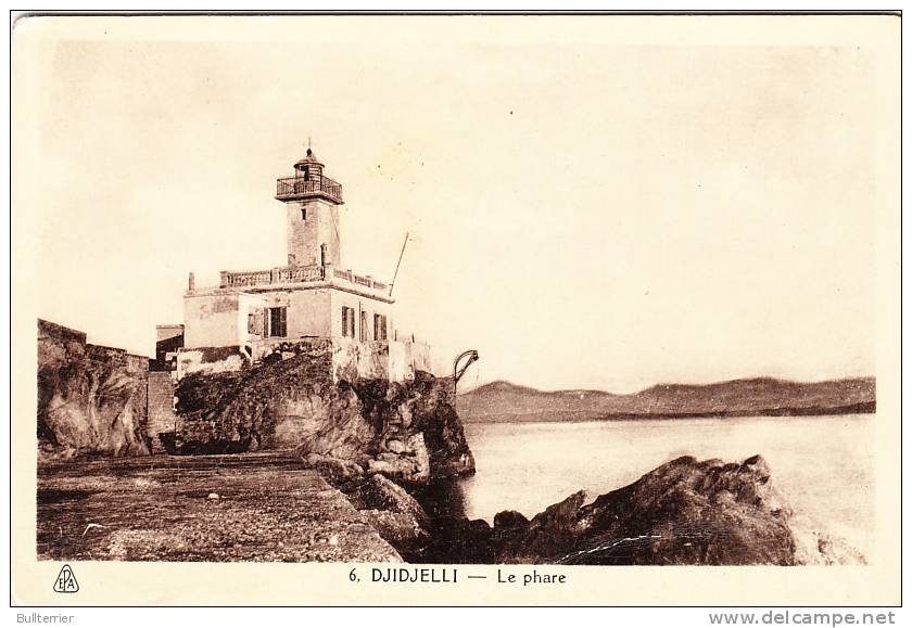 LIGHTHOUSES  - ALGERIA -  DJIDJELLI LIGHTHOUSE BLACK AND WHITE POSTCARD UNUSED
