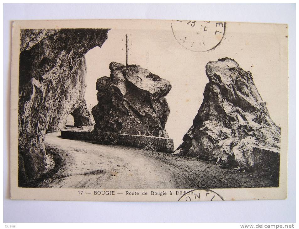 cpa, très belle vue, Bougie, route de Bougie à Djidjelli