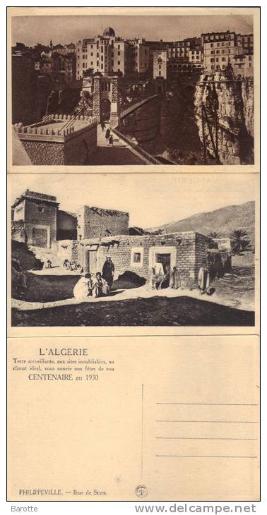 ALGERIE FÊTE CENTENAIRE 1930 - LOT  de  9  CARTES -  El-Kantara, Philippeville, Bone, Djidjelli, Mansouriah, Constantine