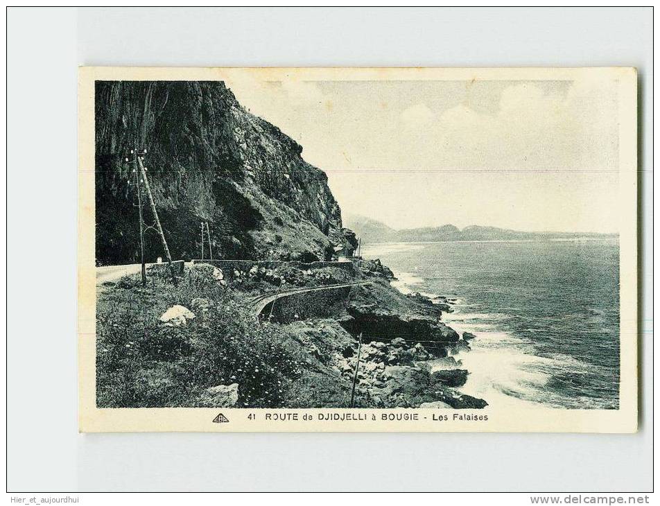 383 ) Route de DJIDJELLI à BOUGIE. Les Falaises   . (2 Scans) .Année 19** . Édit./Phot CAP  .Exp/Dest