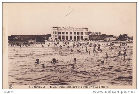 People Swimming, Etablissement Balneaire Et Perspective Sur l'Hopital, Djidjelli, Algeria, Africa, 1910-1920s