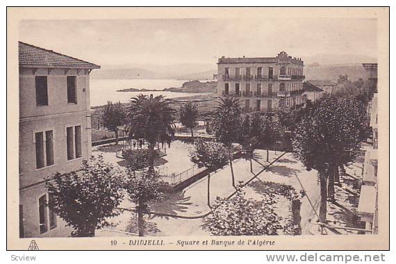 Square Et Banque De l'Algerie, Djidjelli, Algeria, Africa, 1900-1910s