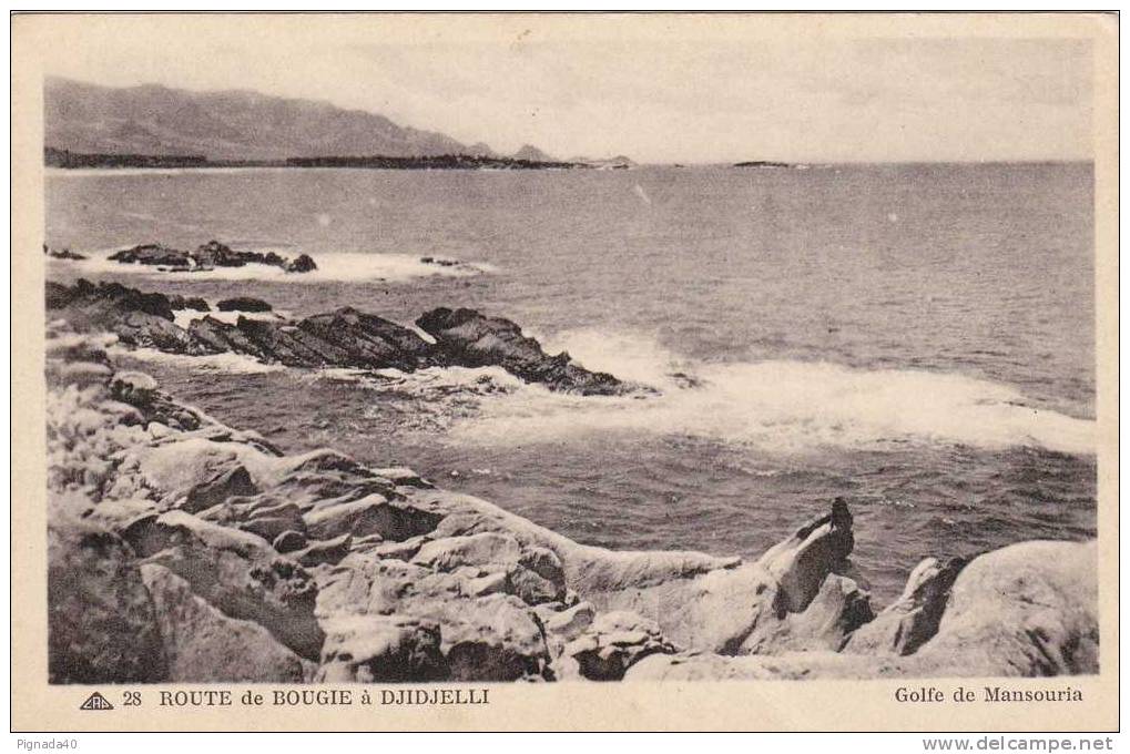 cp , ALGÉRIE , ROUTE DE BOUGIE à DJIDJELLI , Golfe de Mansouria
