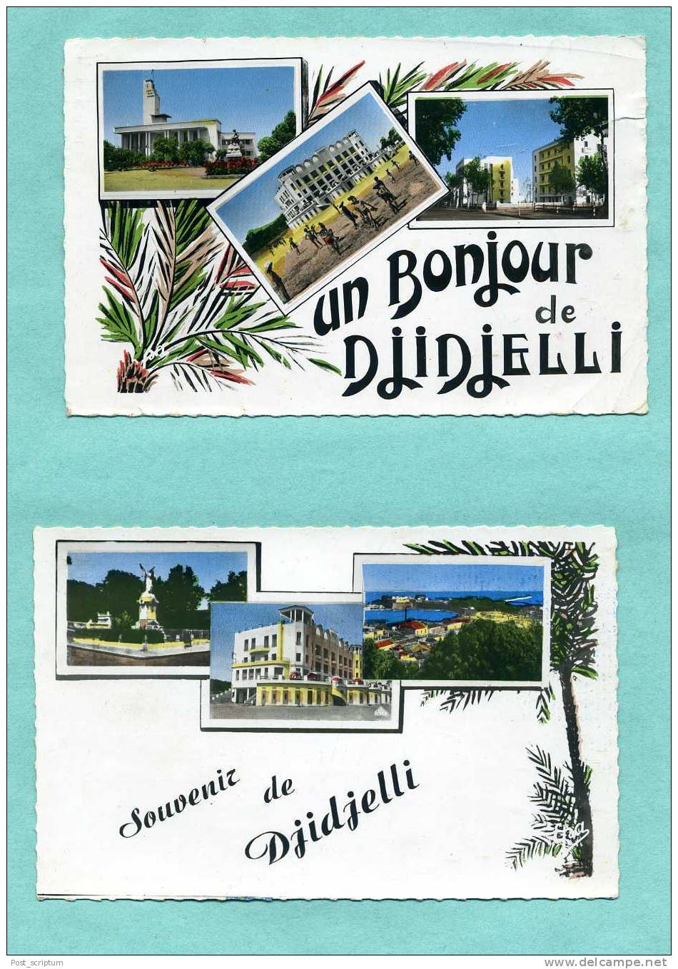 Algérie - Djidjelli - 2 cartes  un bonjour et souvenir