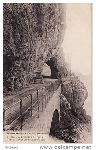 ALGERIE ROUTE BOUGIE DJIDJELLI  TUNNEL ET PONT DES GRANDES FALAISES ECRITE en 1932 TIMBRE ALGERIE 20cts SUPERBE