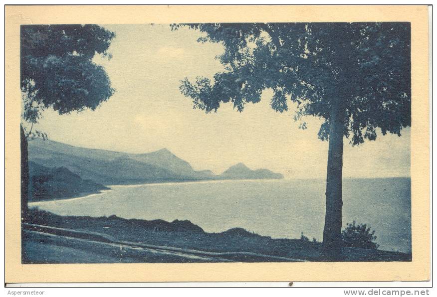 ARGELIA, ALGER. CORNICHE BOUGIE A DJIDJELLI. LES ILES A MANSOURIAH CPA RARE CIRCA 1935 NON CIRCULEE TBE TOP CARTE CUAC