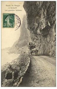 ALGERIE - Route de BOUGIE à DJIDJELLI - Les Grandes Falaises - ATTELAGE - DILIGENCE