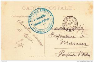 1914/18 - CARTE POSTALE avec CACHET du 4° REGIMENT de CHASSEUR D'AFRIQUE à COMPIEGNE (OISE) pour MASCARA (ALGERIE)