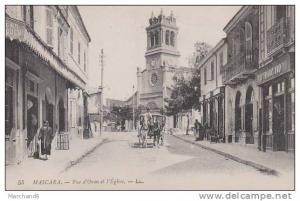 ALGERIE MASCARA RUE D ORAN ET L EGLISE editeur LL