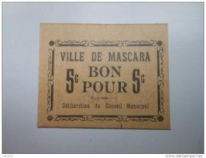 Colonies Algérie Mascara , 1ère guerre mondiale 5 centimes R2 ! NEUF !
