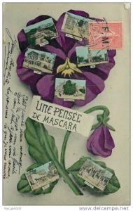 ALGERIE carte franchise militaire MASCARA une pensée multivues   2 scans