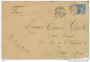 Sage n° 101 oblitéré Mascara,Algérie sur lettre de 1897