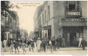 ALGERIE - MASCARA - PLACE GAMBETTA ET RUE VICTOR HUGO - PHARMACIE L. STELLA ORIGINE DU PRENOM ESTELLE - JUDAISME