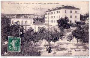 CPA carte postale ancienne AFRIQUE ALGERIE MASCARA mairie pavillon des officiers 1913 animée