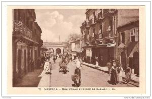 MASCARA - ALGERIE - RUE D'ORAN ET PORTE DE BAB ALI - BELLE ANIMATION