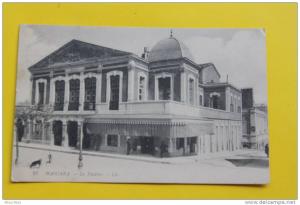 31/12/1913 CPA de Mascara le théâtre (Algérie ex colonie française)pour Paris