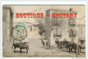 ALGERIE - MASCARA - Place de l'Argoub et le Marabout de Sidi Boudjlel - Dos Scané