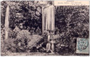 CPA carte postale ancienne AFRIQUE ALGERIE MASCARA jardin public les cascades PRECURSEUR 1904