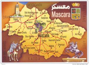 ALGERIE - Mascara - CP - Carte géographique - Tourisme - Neuve/Mint