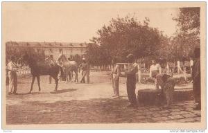 Mascara.- (Algérie)  La  Caserne des Chasseurs  - (belle animation - chevaux - éditeur Librairie Garson)