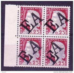 Algérie  N°355  EA  bloc de quatre bord de feuille  neuf sans charnieres  MASCARA 1962  Rare