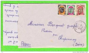 Sur Env. pour CHAPONNAY (Isère) et contenant lettre - CAD MASCARA (Algérie) du 15-11-1949 sur Affranch. tricolore