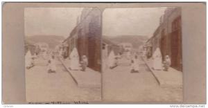 photo stéréoscopique unique,algérie française,ORAN,village nègre,région mascara,collection jb PRION,rare