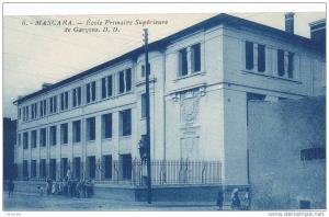 cpa,afrique,colonie,ouest de l´algérie,mascara,mouasca r,école supérieur primaire de garçons