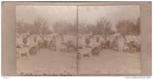 carte photo stéréoscopique unique,algérie française,PALIKAO,le marché arabe,région mascara,collection jb PRION,rare